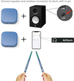 درام مجازی happy freedom Virtual Air Drum Set, Bluetooth RGB Electric Air Drum Sticks with 8 Sound, 3D Motion Sensing, Portable Rechargeable Drumsticks, for Beginners Kids Adults