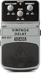 یونیت افکت وینتیج دیلی بهرینگر behringer vd400 Behringer VD400 Vintage Analog Delay Pedal, True Bucket Brigade Circuit for Warm Echo & Repeats, Grey Guitar Effects Stompbox