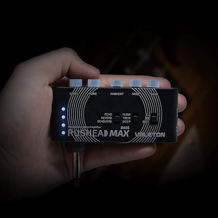 مولتی افکت پرتابل هدفون valeton rushead max Valeton Rushead Max Bass USB Chargable Portable Pocket Bass Headphone Amp Carry-On Bedroom Plug-In Multi-Effects