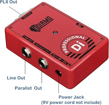 یونیت اکتیو ضبط حرفه ای dolamo Electric Guitar Professional Effect Pedal True Bypass Active DI Box - DC 9V Regular Adapter with XLR Out Line in Line Out Parallel Out