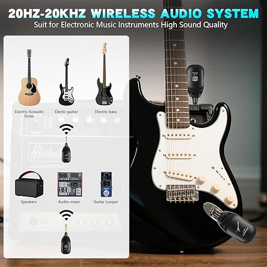 وایرلس گیتار m vave wp01 M-VAVE Wireless Guitar System – Superior Guitar Transmitter Receiver with 2.4G Wireless Technology, Enhancing Your Musical Performance with No Cables Needed