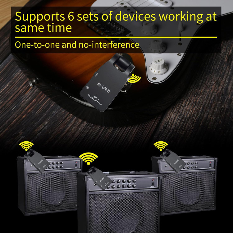 وایرلس گیتار m vave wp01 M-VAVE Wireless Guitar System – Superior Guitar Transmitter Receiver with 2.4G Wireless Technology, Enhancing Your Musical Performance with No Cables Needed