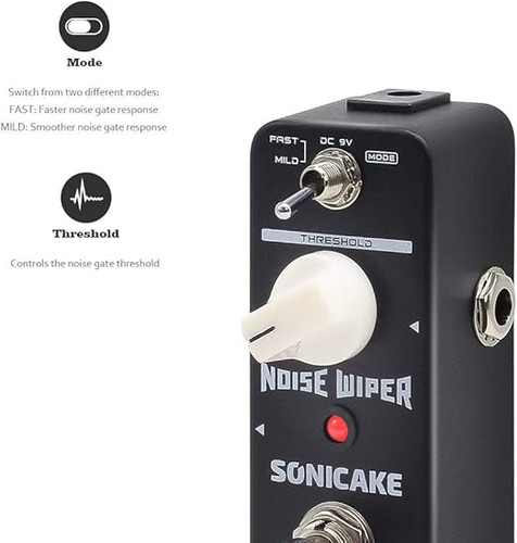 SONICAKE Noise Gate Effects Pedal Guitar Pedal Suppressor Noise Wiper Guitar Effects Pedal 2 Modes True Bypass