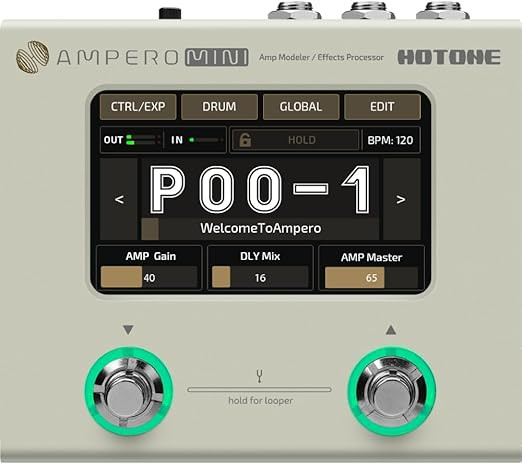 مولتی افکت Hotone ampro mini HOTONE Ampero Mini MP50VN - Guitar Multi Effects Processor Touch Screen Modeling IR Cabinets