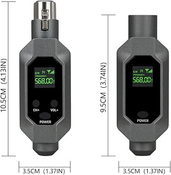 Wireless Microphone Transmitter Receiver Plugged Into XLR Wireless Microphone System for Dynamic 48v Condenser Mic, Easy to Use