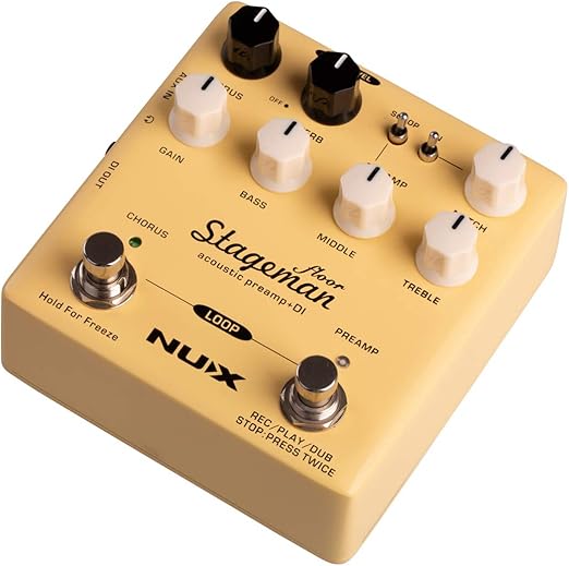 NUX Stageman Floor Acoustic Preamp/DI Pedal with Reverb/Chorus Effects and Looper