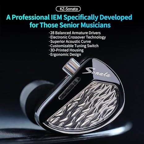 ایر مانیتور kz sonata14 Hifi KZ Sonata 14 Balanced Armature Drivers Headphone,in-Ear Monitor Earbuds for Audiophile s,KZ Flagship Balanced HiFi Earphones (with Switches, Black)