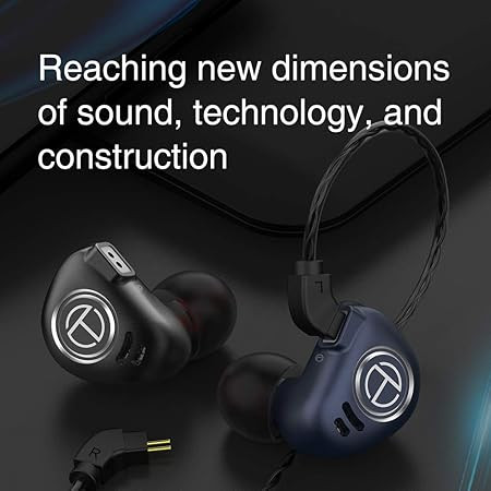 ایر مانیتور TRN V90 TRN V90 in Ear Earphones, HiFi IEM Headphone Studio Monitor Earbuds 4BA 1DD with Detachable 0.75mm 2 Pin Cable for Singer Musician Drummer(No Mic, Midnight)