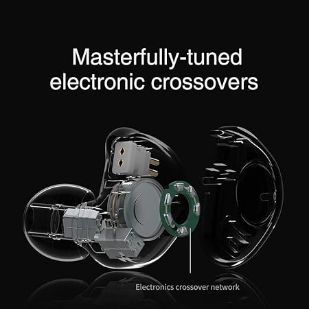 ایر مانیتور TRN V90 TRN V90 in Ear Earphones, HiFi IEM Headphone Studio Monitor Earbuds 4BA 1DD with Detachable 0.75mm 2 Pin Cable for Singer Musician Drummer(No Mic, Midnight)