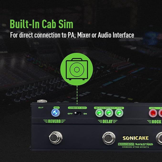 مولتی افکت sonicake sonicbar SONICAKE Guitar Multi Effect Pedal Chorus Delay Reverb Distortion Classic Rock Tone Guitar Pedal Rockstage With Cab Sim