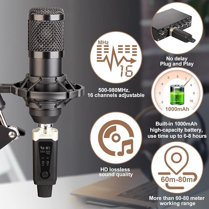 وایرلس میکرفون ویالون depusheng t9