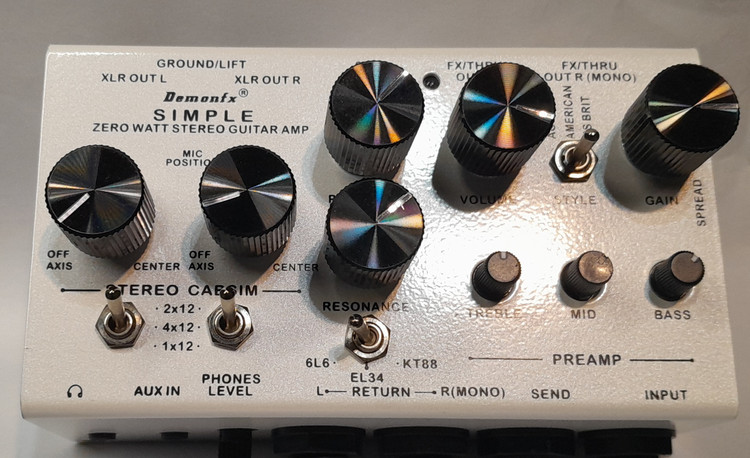 Demonfx SIMPLE DI Box Guitar Pedal Preamp Simulator,Power Amp Simplifier Stereo 4 Guitar.