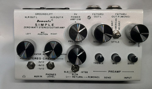 Demonfx SIMPLE DI Box Guitar Pedal Preamp Simulator,Power Amp Simplifier Stereo 4 Guitar.