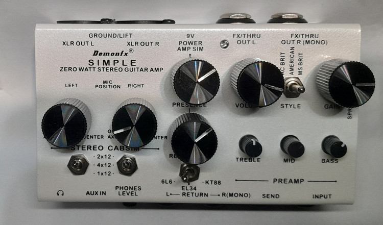 Demonfx SIMPLE DI Box Guitar Pedal Preamp Simulator,Power Amp Simplifier Stereo 4 Guitar.