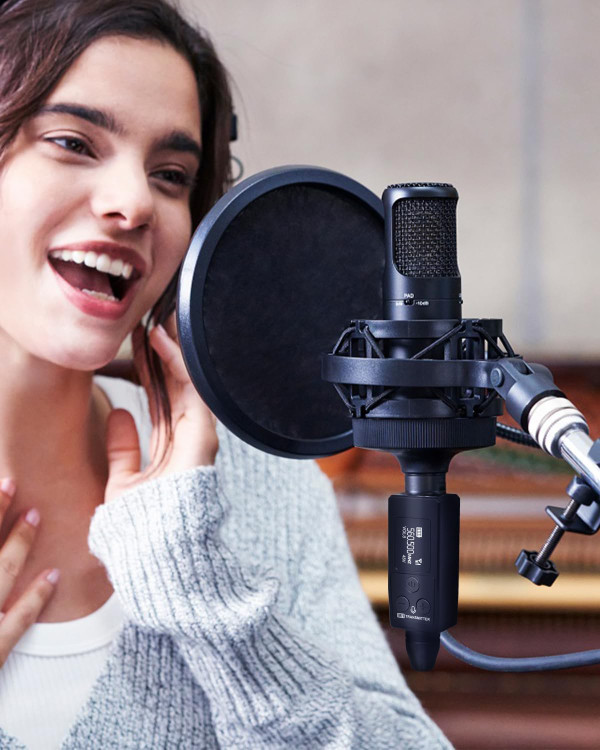 STRICH Wireless Microphone XLR Transmitter and Receiver, UHF Wireless Microphone System Plug-on, Wireless Mic Adapter with 48V Phantom Power for Dynamic Mic