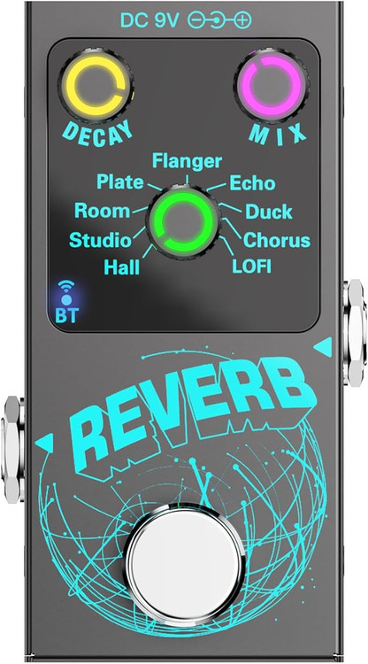 QINGFAN Guitar Reverbs Effector Single Block Reverbs Effector Digital Reverbs Guitar Effect Pedal 9 Modes Guitar Effect Pedal