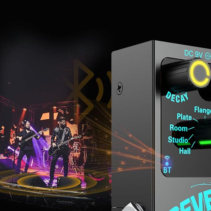 QINGFAN Guitar Reverbs Effector Single Block Reverbs Effector Digital Reverbs Guitar Effect Pedal 9 Modes Guitar Effect Pedal