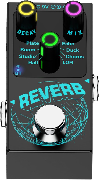 افکت ریورب Qingfan QINGFAN Guitar Reverbs Effector Single Block Reverbs Effector Digital Reverbs Guitar Effect Pedal 9 Modes Guitar Effect Pedal
