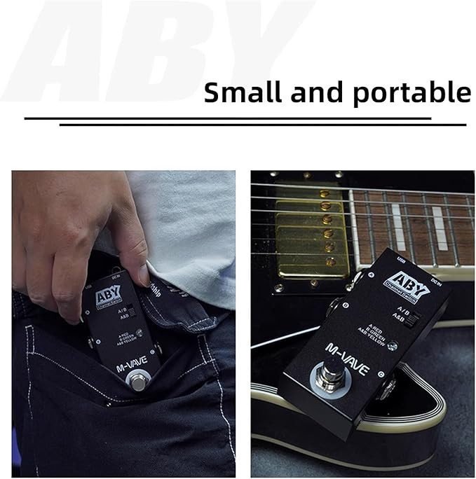 M VAVE ABY Line Selector AB Switch Mini Guitar Effect Pedal True Bypass Guitar Bass Pedal AB Box ABY Channel Switch for Music Enthusiasts