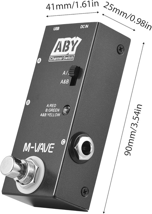 M VAVE ABY Line Selector AB Switch Mini Guitar Effect Pedal True Bypass Guitar Bass Pedal AB Box ABY Channel Switch for Music Enthusiasts