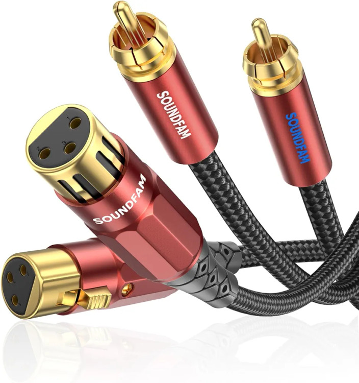 کابل مانیتورینگ XLR to RCA جفت ۱متری soundfam