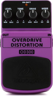 Behringer OD300 Overdrive Distortion Pedal for Guitar, 2-Mode Vintage to Modern Drive with Tone & Blend Control, Purple Effects Pedal for Stage & Studio