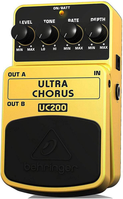 Behringer ULTRA CHORUS UC200 Ultimate Stereo Chorus Effects Pedal, Yellow